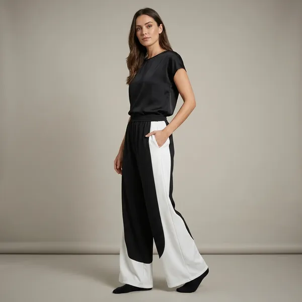 Womens_Black_And_White_Color_Block_Wide_Leg_Pants_With_Pockets