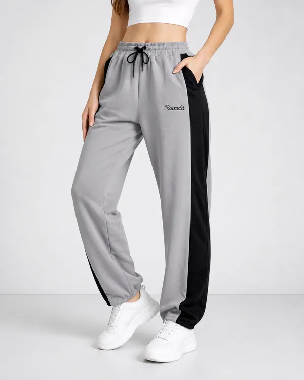 Womens_Grey_Color_Block_Track_Pants_With_Black_Side_Stripe_Detail