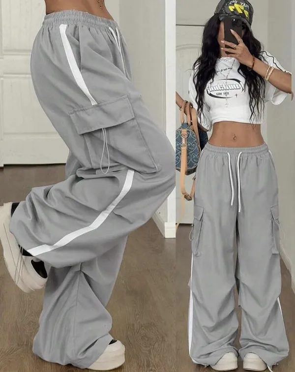 Womens_Grey_Cargo_Joggers_With_White_Reflective_Stripes
