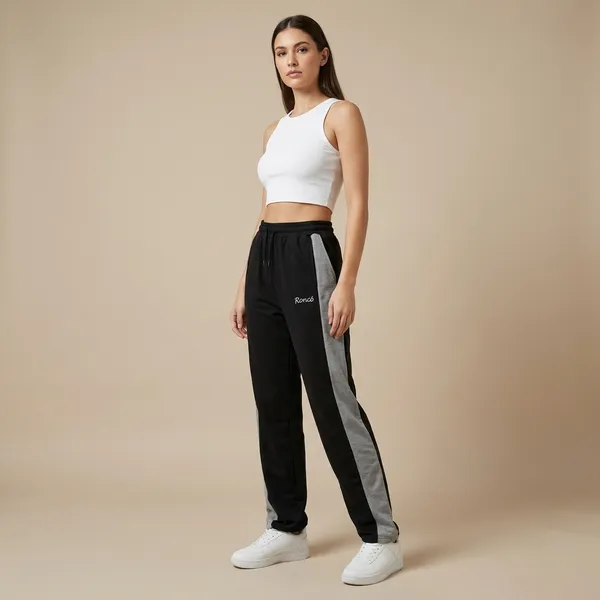 Womens_Black_And_Grey_Color_Block_Dance_Track_Pants_With_Side_Pockets