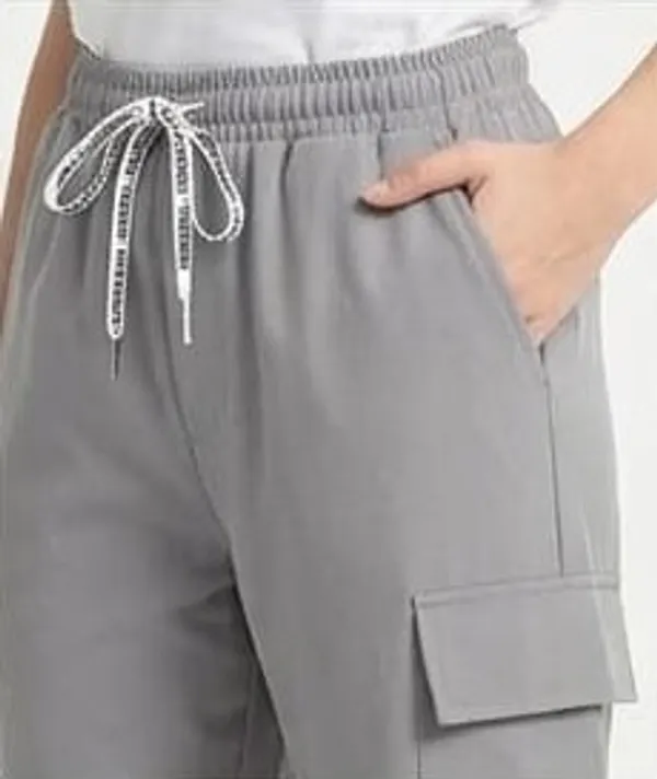 Unisex_Grey_Cargo_Jogger_Pants_With_Drawstring_Waist_And_Side_Pockets