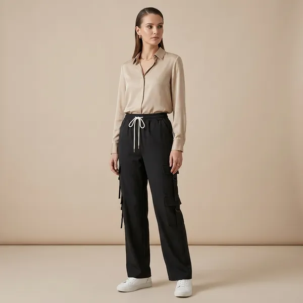 Womens_Black_Cargo_Pants_With_Multiple_Pockets_And_Drawstring_Waist