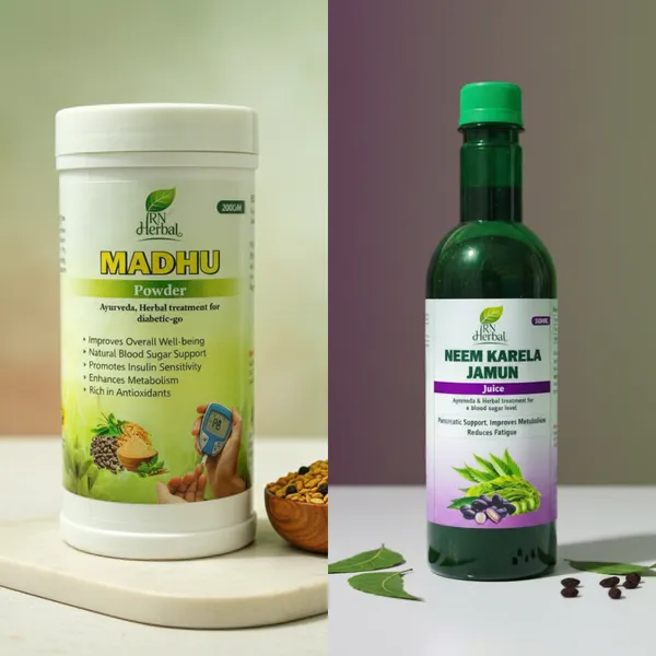Neem_Karela_Jamun_Blood_Sugar_Support_Juice_500Ml_&_Madhu_Blood_Sugar_Support_Herbal_Powder_200G_(Combo_of_2)