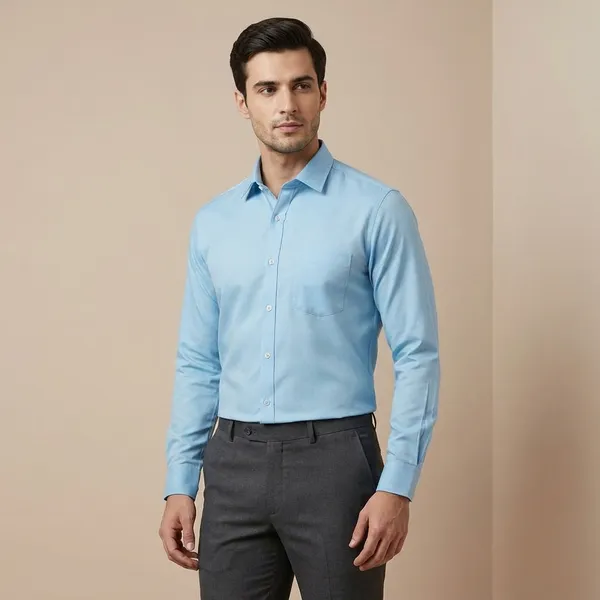 Sky_Blue_Cotton_Blend_Formal_Shirt_For_Men