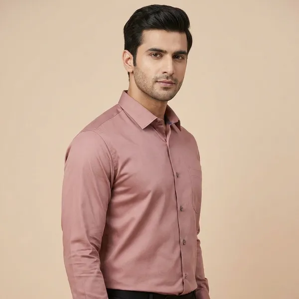 Dusty_Pink_Cotton_Lycra_Formal_Shirt_For_Men