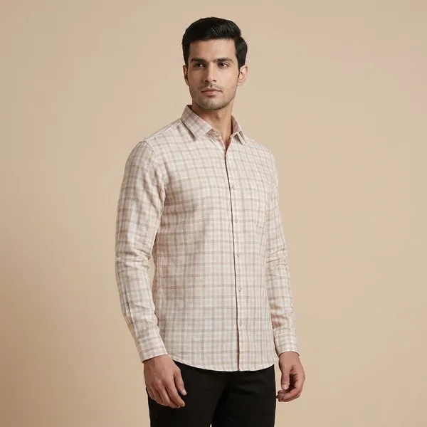 Beige_Cotton_Blend_Formal_Shirt_For_Men