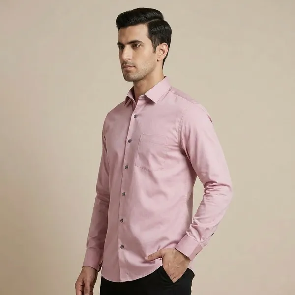 Pink_Cotton_Lycra_Formal_Shirt_For_Men