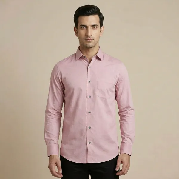 Pink_Cotton_Lycra_Formal_Shirt_For_Men
