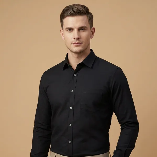 Black_100%_Cotton_Formal_Shirt_For_Men