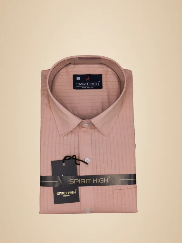 Peach_Cotton_Blend_Formal_Shirt_For_Men
