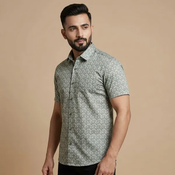 Green_Cotton_Satin_Blend_Formal_Shirt_For_Men