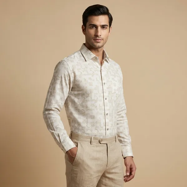 Beige_Cotton_Blend_Formal_Shirt_For_Men