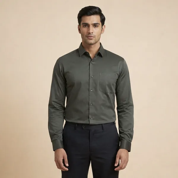 Green_Cotton_Lycra_Formal_Shirt_For_Men