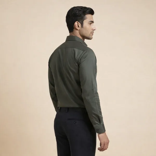 Green_Cotton_Lycra_Formal_Shirt_For_Men