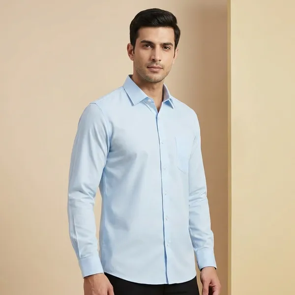 Sky_Blue_100%_Cotton_Formal_Shirt_For_Men
