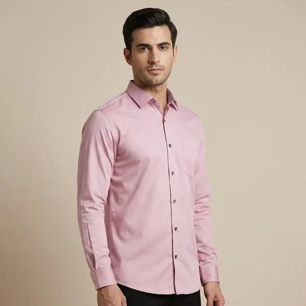Pink_Cotton_Lycra_Formal_Shirt_For_Men