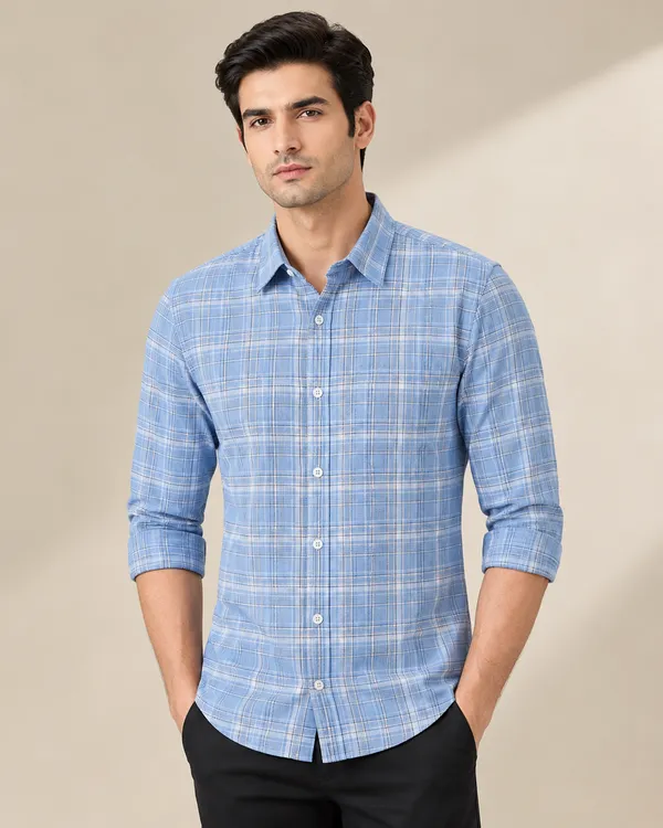 Blue_Regular_Fit_Checkered_Shirt_For_Men