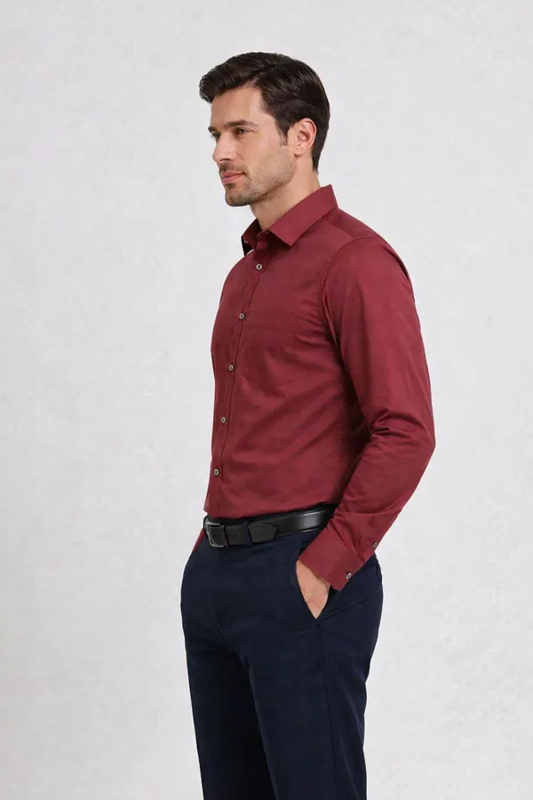 Maroon_Cotton_Satin_Blend_Formal_Shirt_For_Men