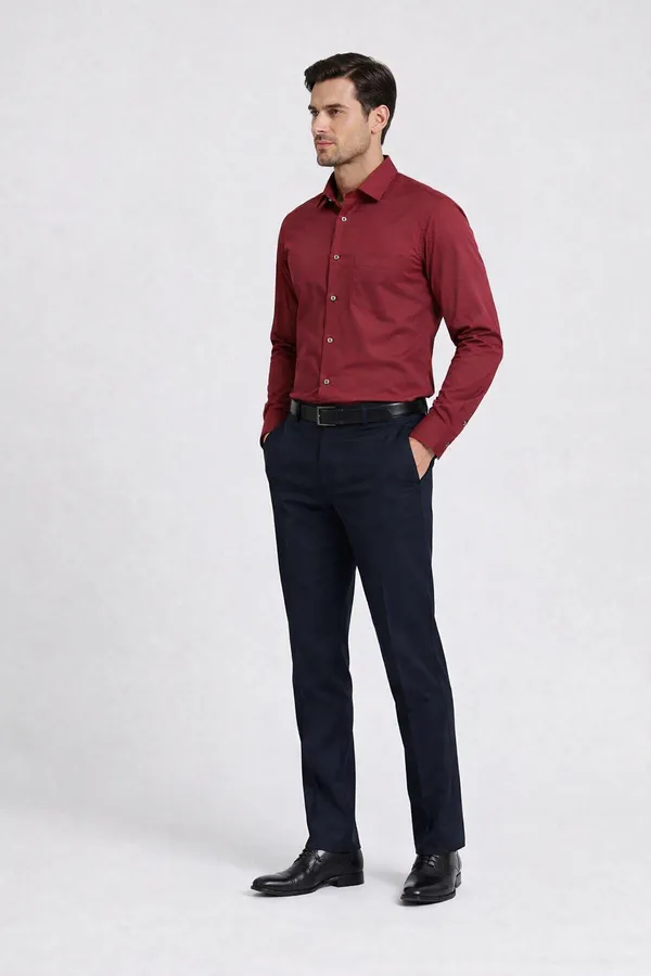 Maroon_Cotton_Satin_Blend_Formal_Shirt_For_Men