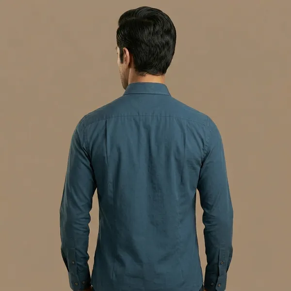 Teal_Blue_Cotton_Lycra_Formal_Shirt_For_Men