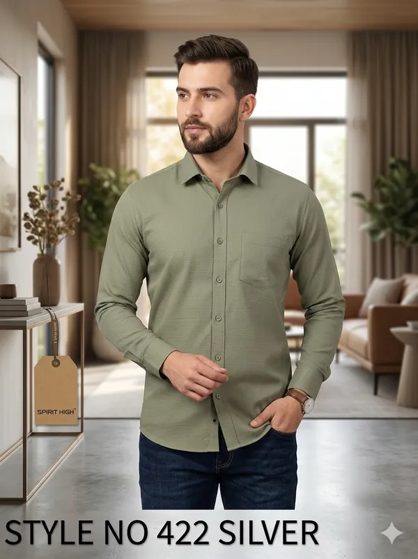 Sage_Green_Cotton_Lycra_Formal_Shirt_For_Men