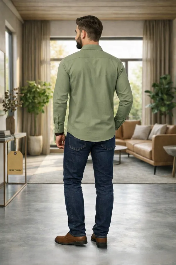 Sage_Green_Cotton_Lycra_Formal_Shirt_For_Men