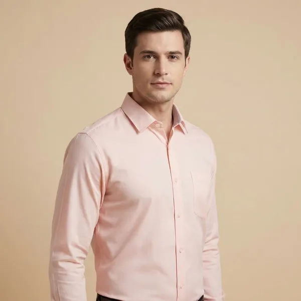 Light_Peach_Cotton_Lycra_Formal_Shirt_For_Men