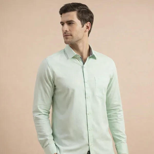Light_Green_100%_Cotton_Formal_Shirt_For_Men