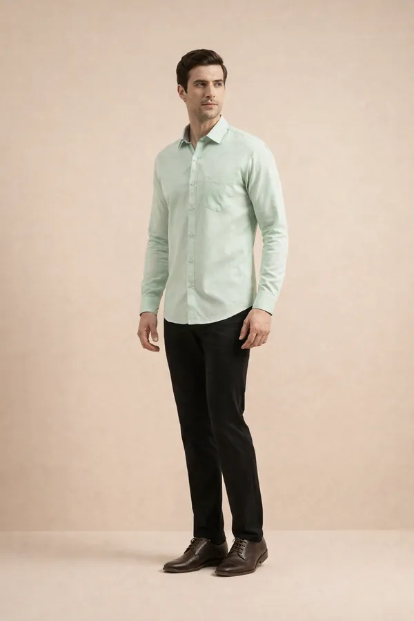 Light_Green_100%_Cotton_Formal_Shirt_For_Men