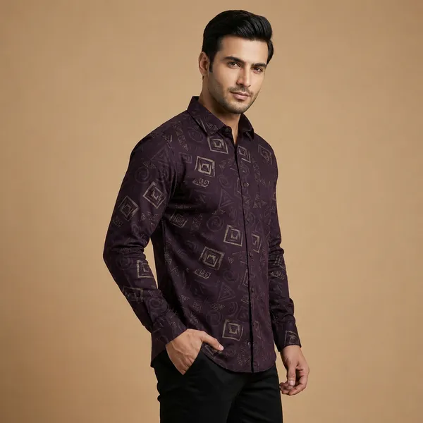 Wine_Cotton_Formal_Shirt_For_Men