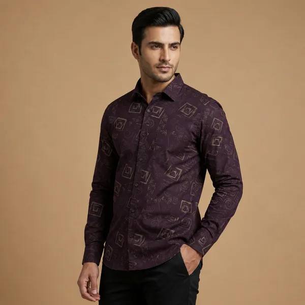 Wine_Cotton_Formal_Shirt_For_Men