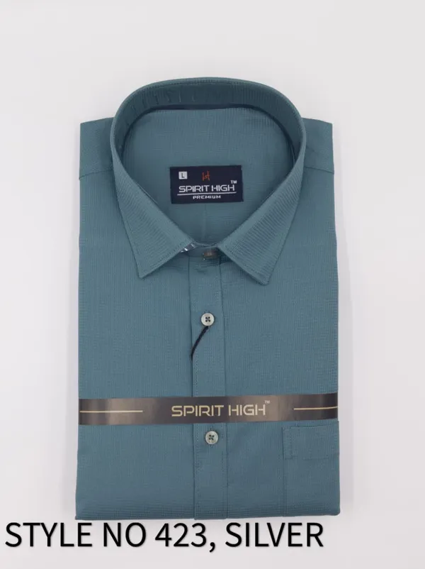 Teal_Blue_Waffle_Formal_Shirt_For_Men