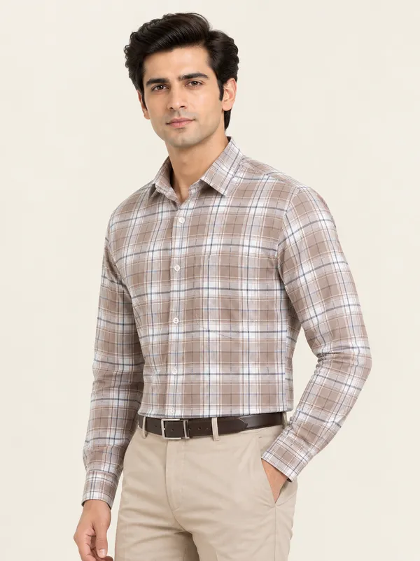 Beige_Checkered_Full_Sleeve_Shirt_For_Men
