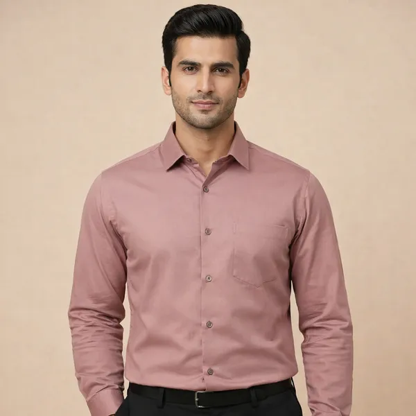 Dusty_Pink_Cotton_Lycra_Formal_Shirt_For_Men