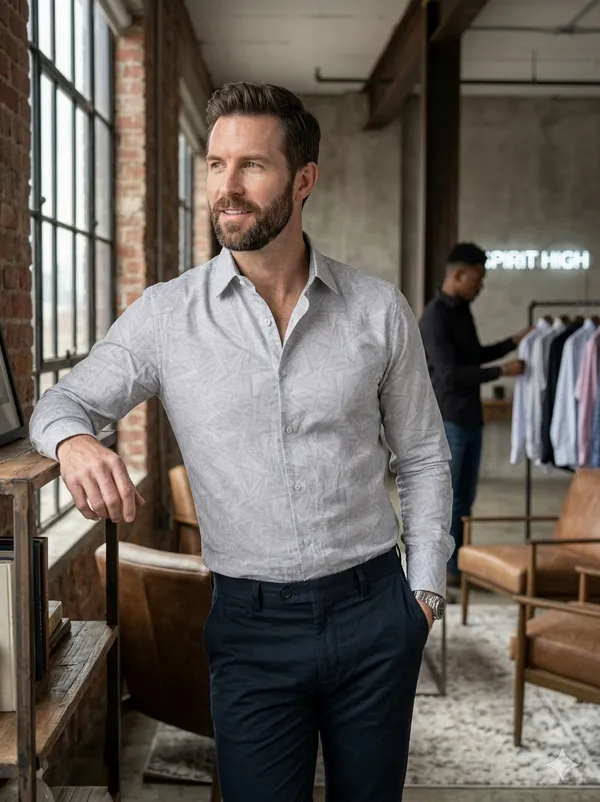 Grey_Cotton_Blend_Formal_Shirt_For_Men