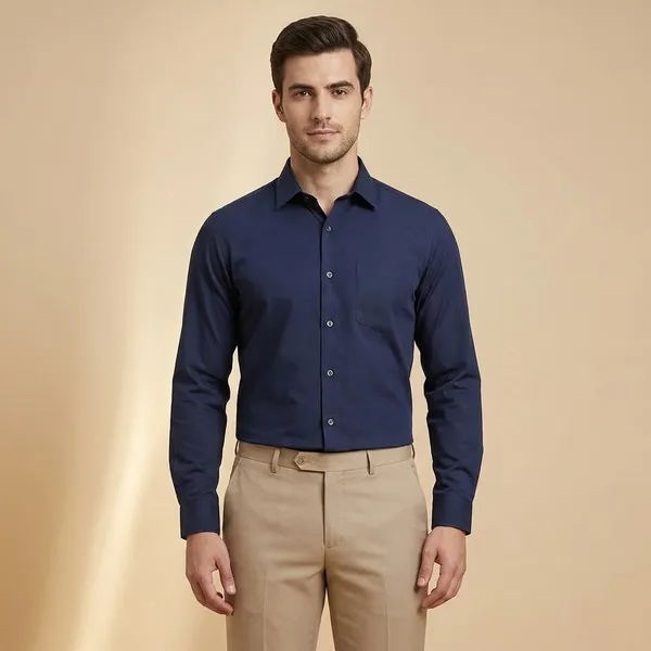 Navy_Blue_Cotton_Blend_Formal_Shirt_For_Men