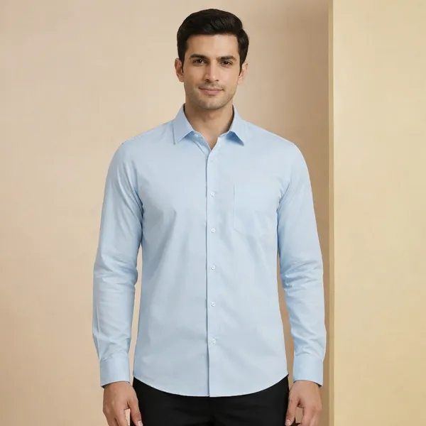 Sky_Blue_100%_Cotton_Formal_Shirt_For_Men