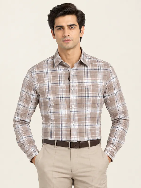 Beige_Checkered_Full_Sleeve_Shirt_For_Men