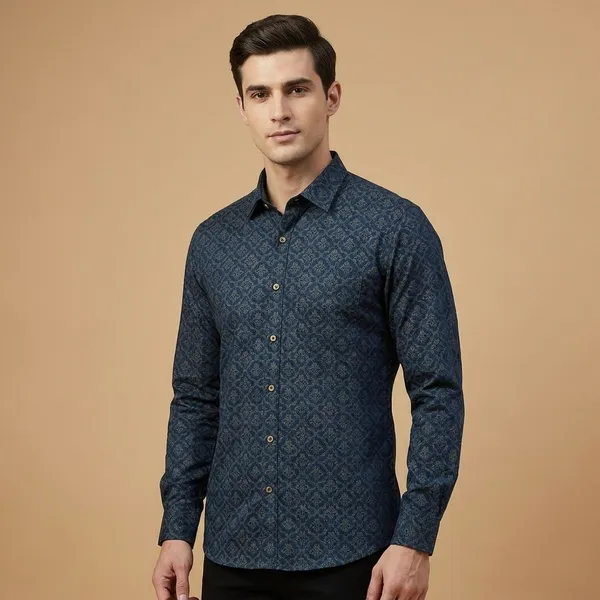 Deep_Teal_100%_Cotton_Formal_Shirt_For_Men