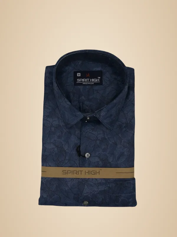 Blue_Cotton_Jacquard_Formal_Shirt_For_Men