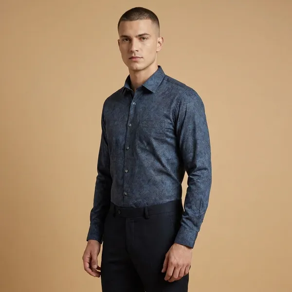 Blue_Cotton_Jacquard_Formal_Shirt_For_Men