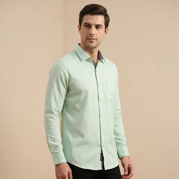 Light_Green_100%_Cotton_Formal_Shirt_For_Men