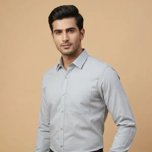 Grey_100%_Cotton_Formal_Shirt_For_Men