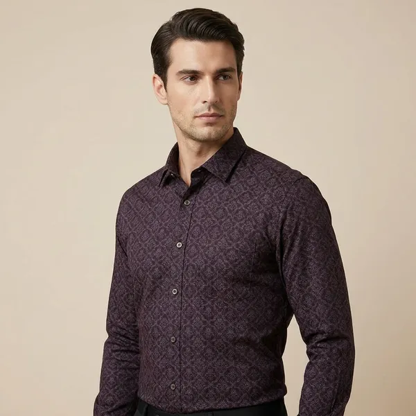 Wine_100%_Cotton_Formal_Shirt_For_Men