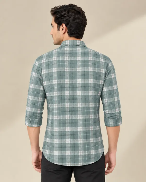 Green_Checkered_Casual_Shirt_For_Men