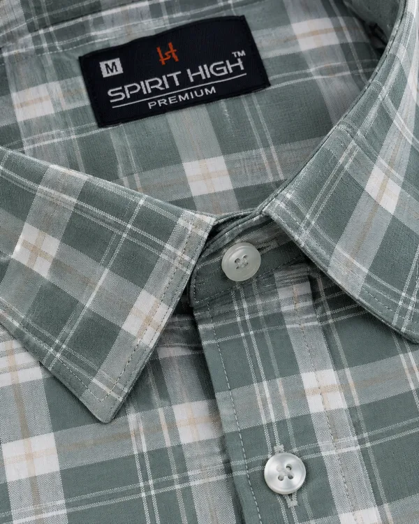 Green_Checkered_Casual_Shirt_For_Men
