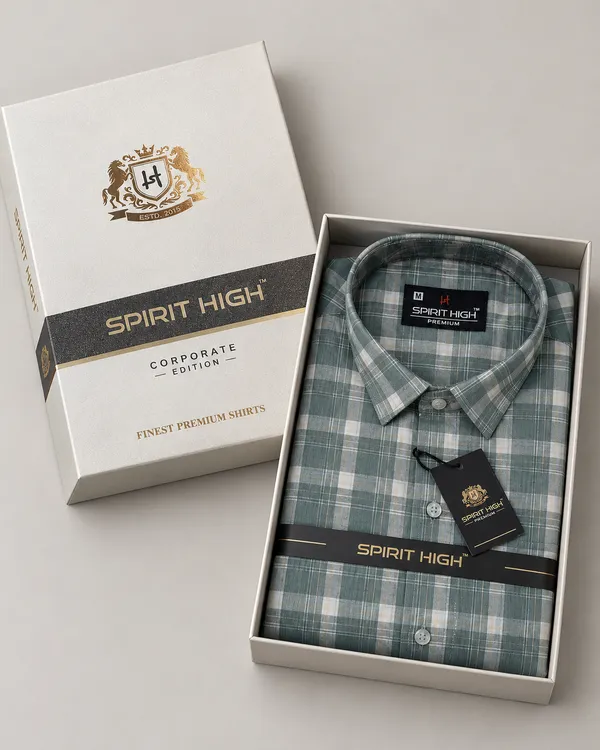Green_Checkered_Casual_Shirt_For_Men