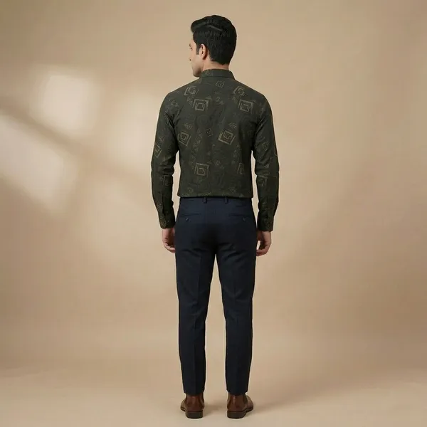 Green_Cotton_Blend_Formal_Shirt_For_Men