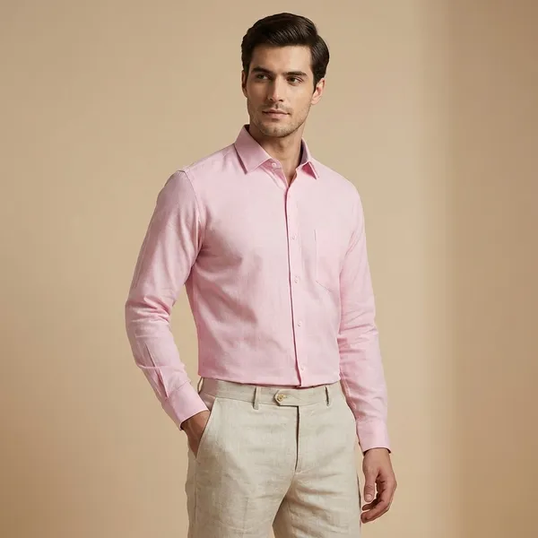 Pink_Cotton_Blend_Formal_Shirt_For_Men
