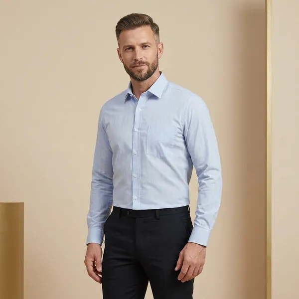Blue_Cotton_Blend_Formal_Shirt_For_Men